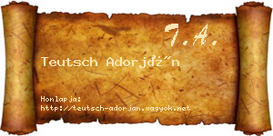 Teutsch Adorján névjegykártya
